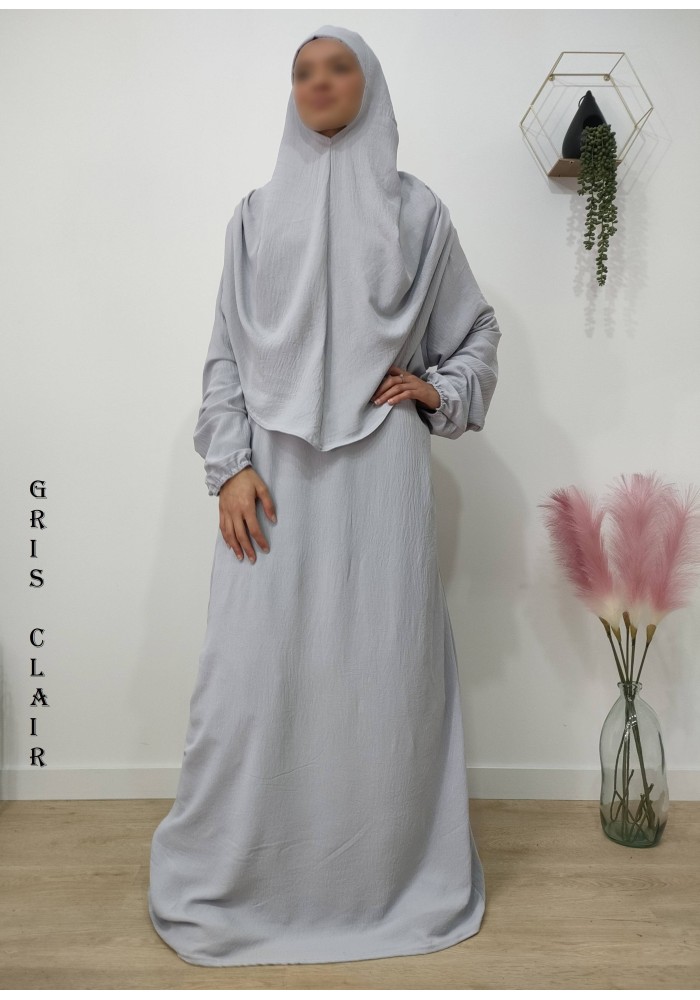Robe de Prière Femme avec Hijab Intégré – Tissu Jazz