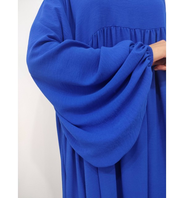 Abaya Évasée Jazz à Manches Bouffantes jusqu'à 1m85
