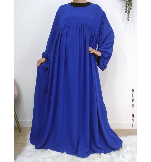 Abaya Évasée Jazz à Manches Bouffantes jusqu'à 1m85