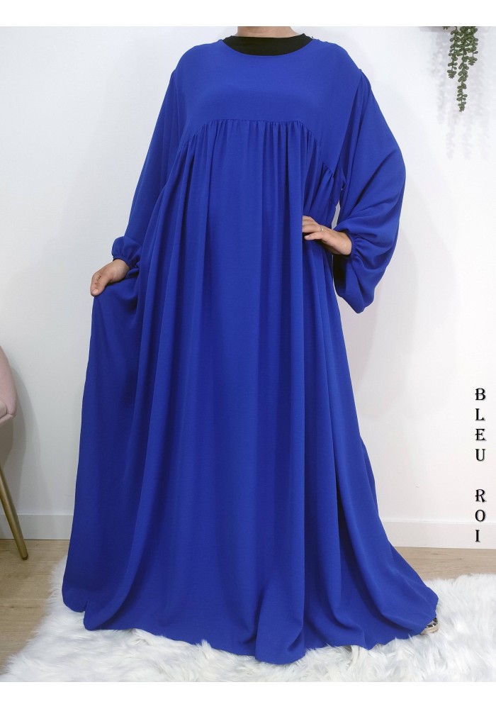 Abaya Évasée Jazz à Manches Bouffantes jusqu'à 1m85