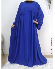 Abaya Évasée Jazz à Manches Bouffantes jusqu'à 1m85
