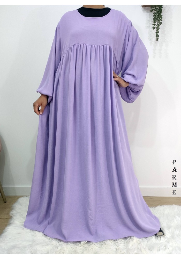 Abaya Évasée Jazz à Manches Bouffantes jusqu'à 1m85