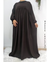 Abaya Évasée Jazz à Manches Bouffantes jusqu'à 1m85