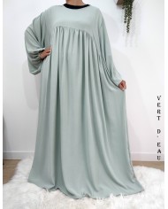 Abaya Évasée Jazz à Manches Bouffantes jusqu'à 1m85