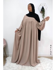 Abaya Évasée Jazz à Manches Bouffantes jusqu'à 1m85
