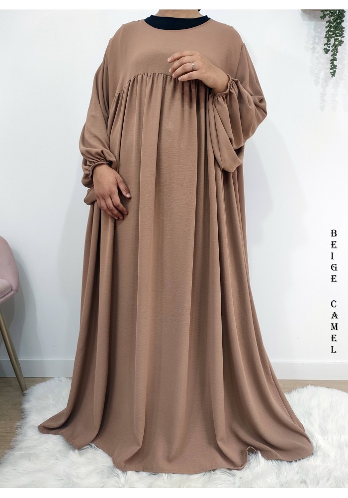 Abaya Évasée Jazz à Manches Bouffantes jusqu'à 1m85