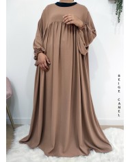 Abaya Évasée Jazz à Manches Bouffantes jusqu'à 1m85