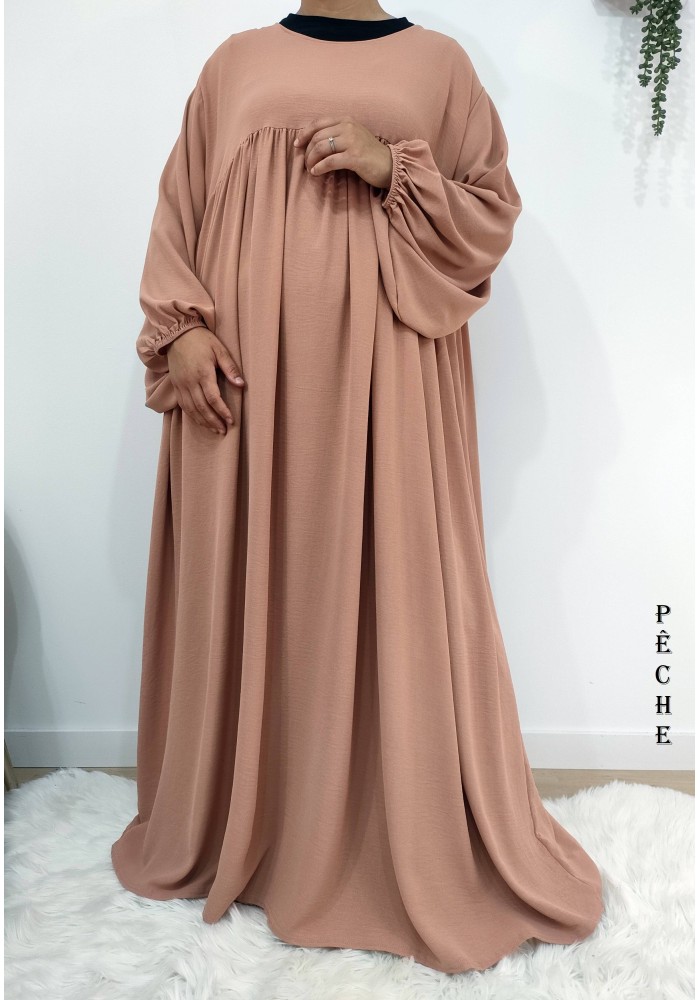 Abaya Évasée Jazz à Manches Bouffantes jusqu'à 1m85
