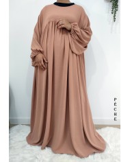 Abaya Évasée Jazz à Manches Bouffantes jusqu'à 1m85