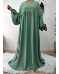 Abaya Évasée Jazz à Manches Bouffantes jusqu'à 1m85