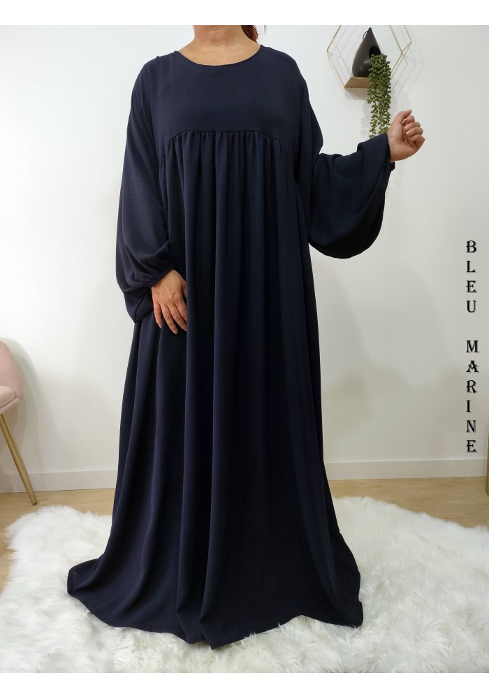 Abaya Évasée Jazz à Manches Bouffantes jusqu'à 1m85