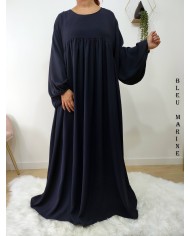 Abaya Évasée Jazz à Manches Bouffantes jusqu'à 1m85