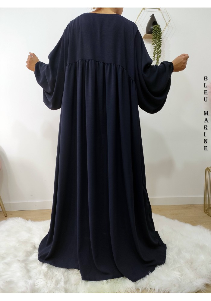 Abaya Évasée Jazz à Manches Bouffantes jusqu'à 1m85