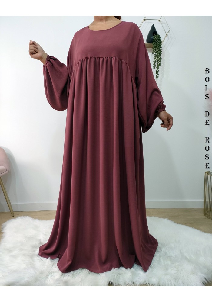 Abaya Évasée Jazz à Manches Bouffantes jusqu'à 1m85