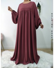Abaya Évasée Jazz à Manches Bouffantes jusqu'à 1m85