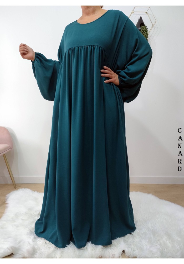Abaya Évasée Jazz à Manches Bouffantes jusqu'à 1m85