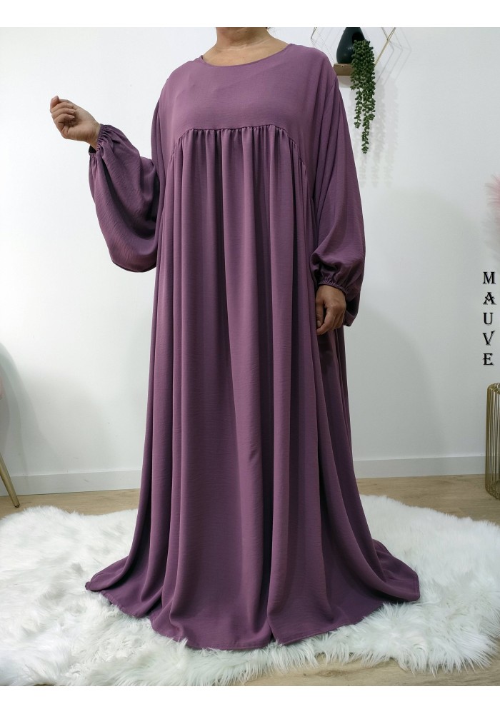 Abaya Évasée Jazz à Manches Bouffantes jusqu'à 1m85