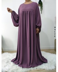 Abaya Évasée Jazz à Manches Bouffantes jusqu'à 1m85