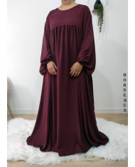 Abaya Évasée Jazz à Manches Bouffantes jusqu'à 1m85