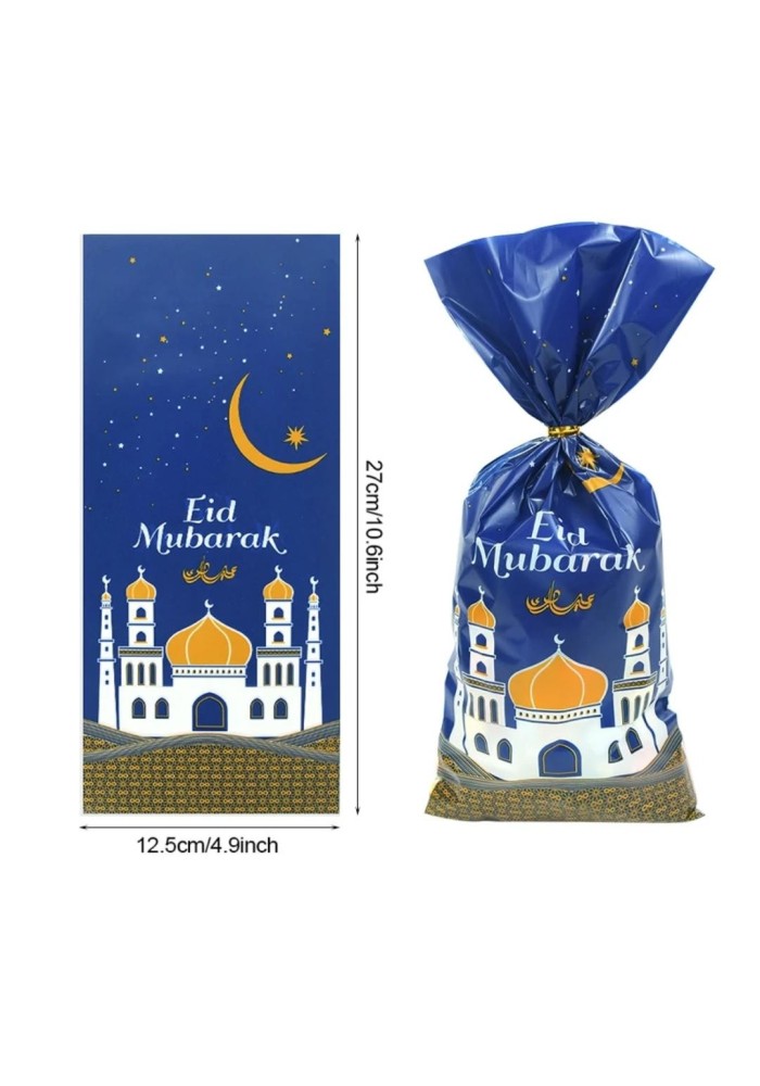 Lot de sachets vides pour Bonbon "Eid Mubarak" (lot de 10 ou 50)