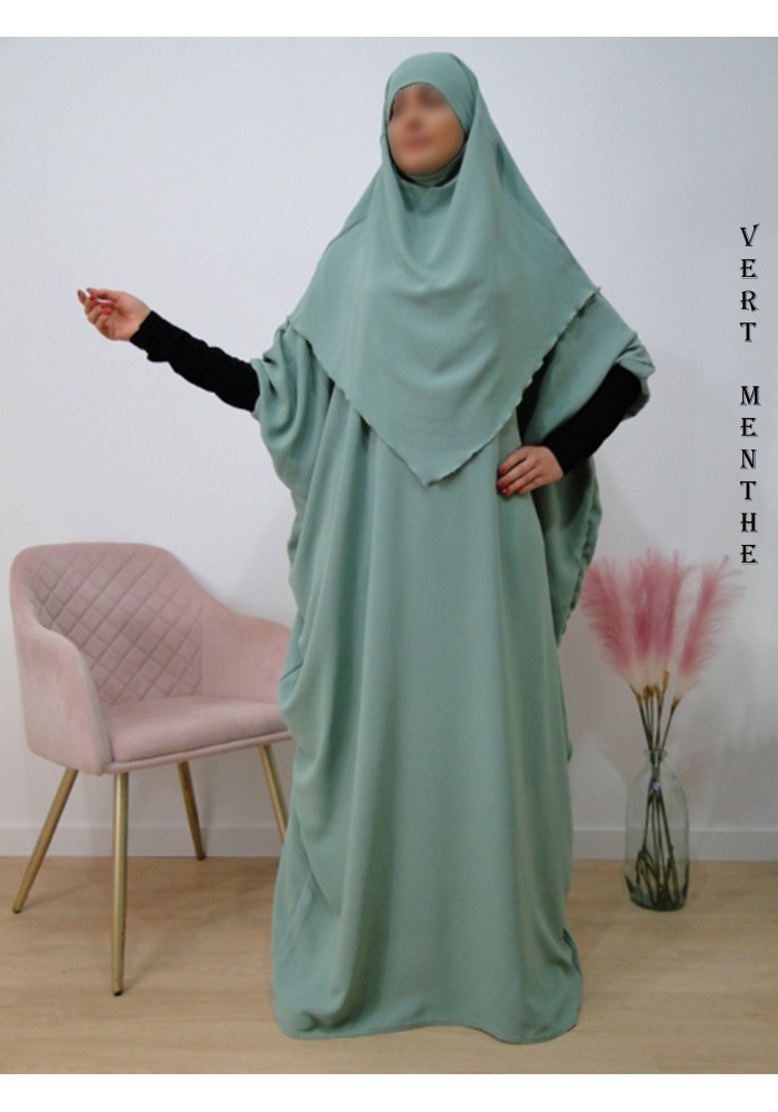 Ensemble Khimar et Robe Papillon en Tissu Jazz