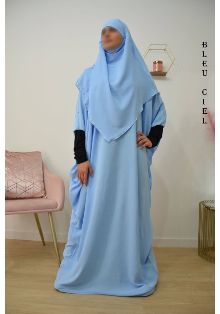 Ensemble "Khimar et robe papillon" (Tissu Jazz)