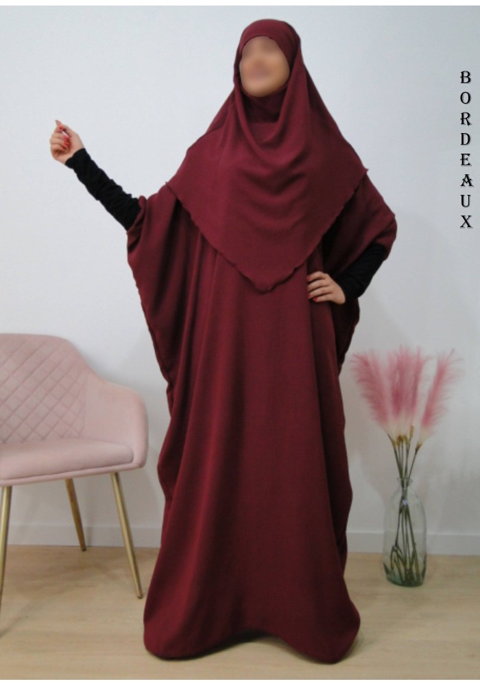 Ensemble "Khimar et robe papillon" (Tissu Jazz)