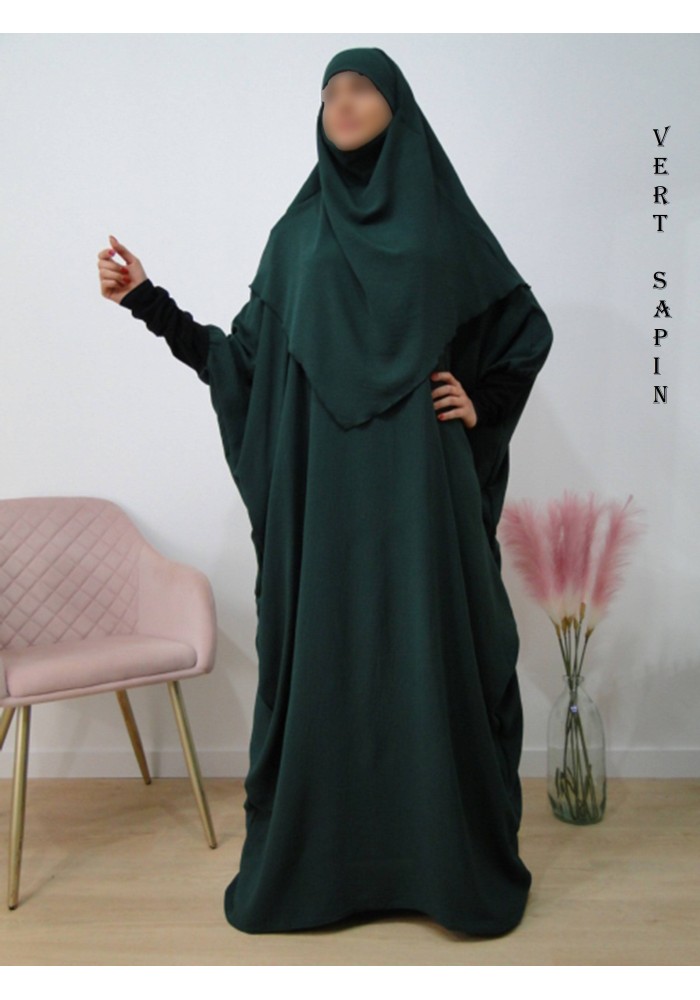 Ensemble "Khimar et robe papillon" (Tissu Jazz)