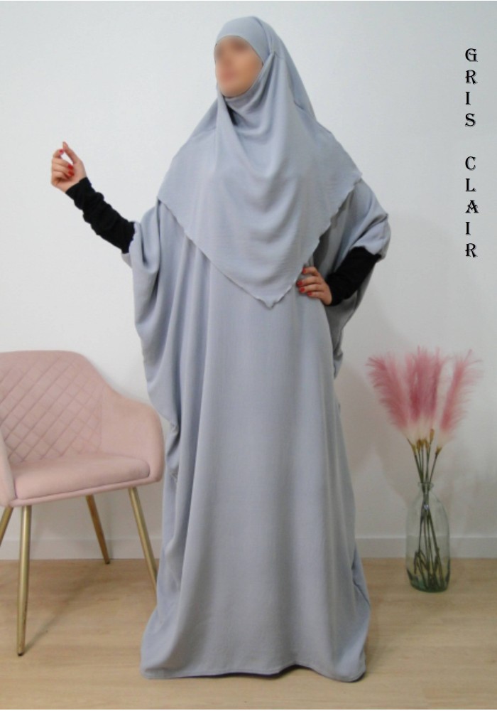 Ensemble "Khimar et robe papillon" (Tissu Jazz)