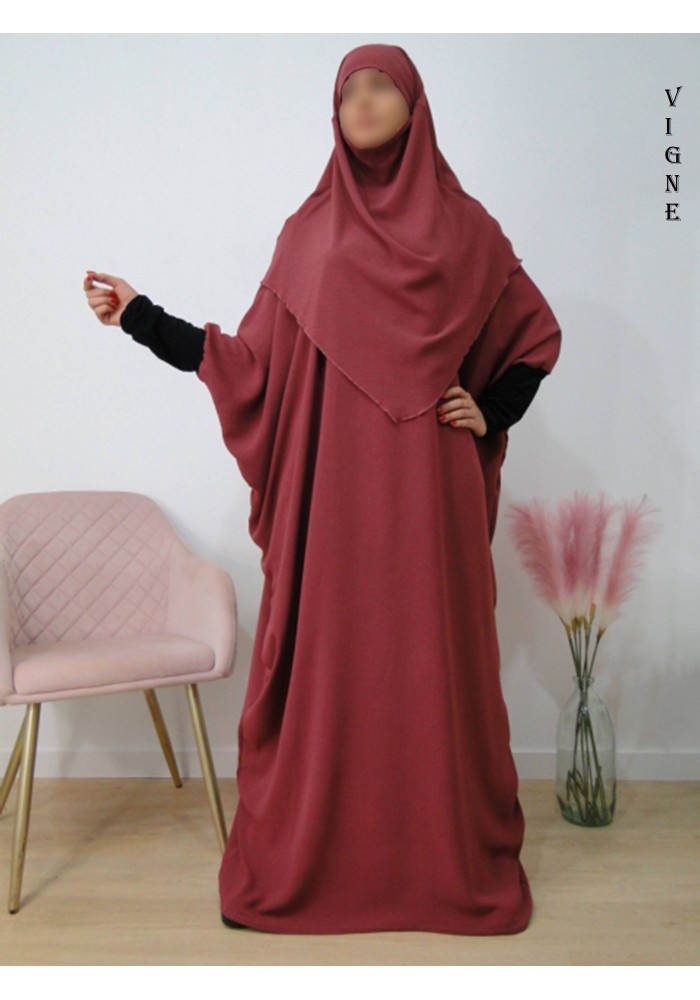 Ensemble "Khimar et robe papillon" (Tissu Jazz)