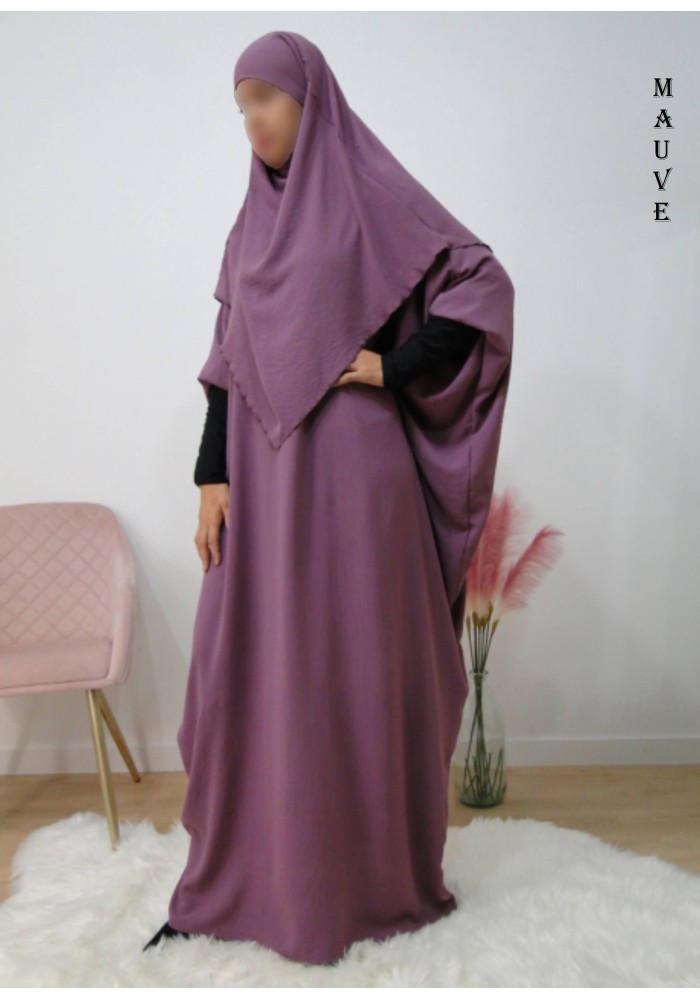 Ensemble "Khimar et robe papillon" (Tissu Jazz)