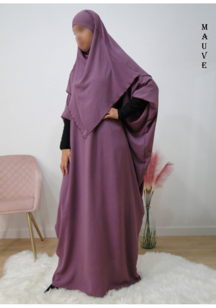 Ensemble Khimar et Robe Papillon en Tissu Jazz