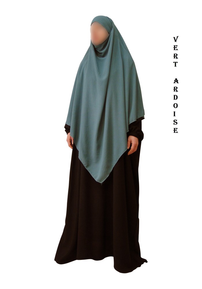 Khimar Long à Pointe en Tissu Jazz – Bandeau Intégré