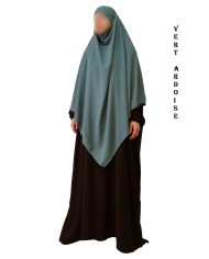 Khimar Long à Pointe en Tissu Jazz – Bandeau Intégré