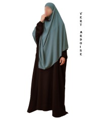 Khimar Long à Pointe en Tissu Jazz – Bandeau Intégré