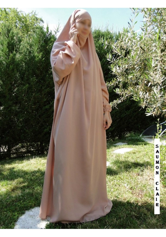 JILBAB 1 PIECE  "14/16 ans" EL BASSIRA (Wool peach)