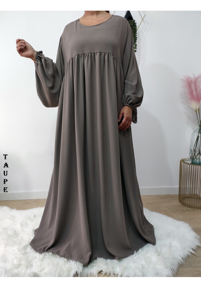 Abaya Évasée Jazz à Manches Bouffantes jusqu'à 1m85