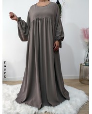 Abaya Évasée Jazz à Manches Bouffantes jusqu'à 1m85