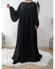 Abaya Évasée Jazz à Manches Bouffantes jusqu'à 1m85