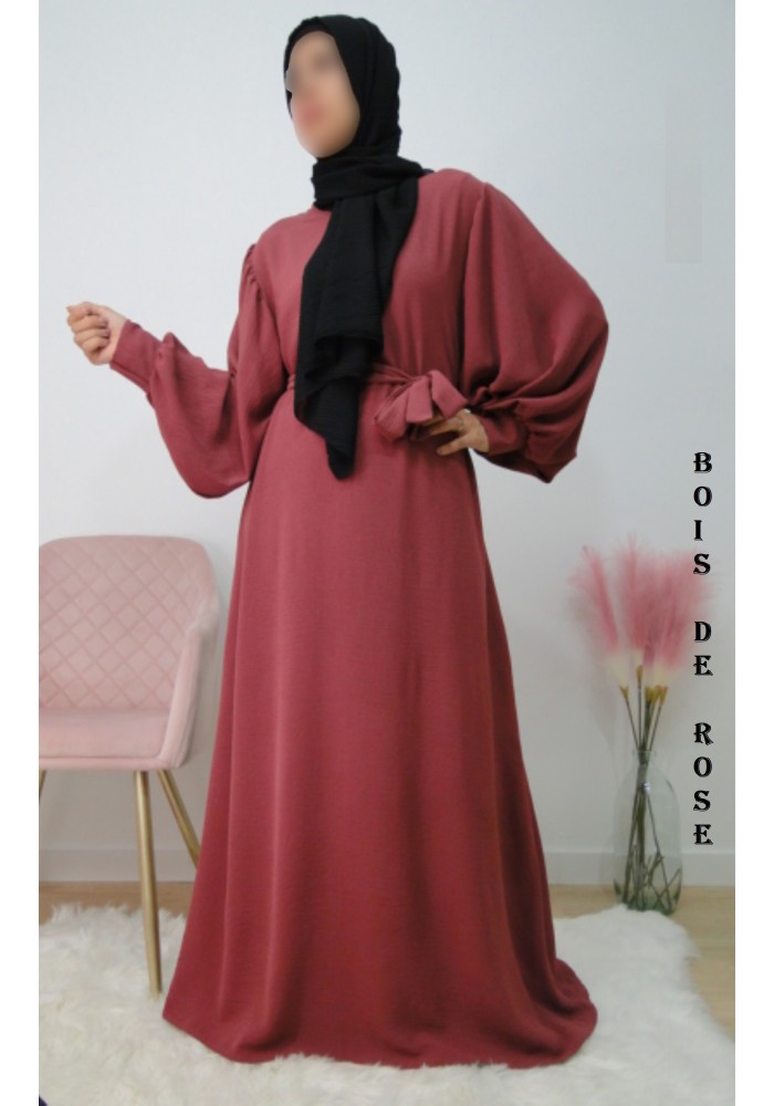 ROBE LEYA AVEC CEINTURE (tissu jazz)