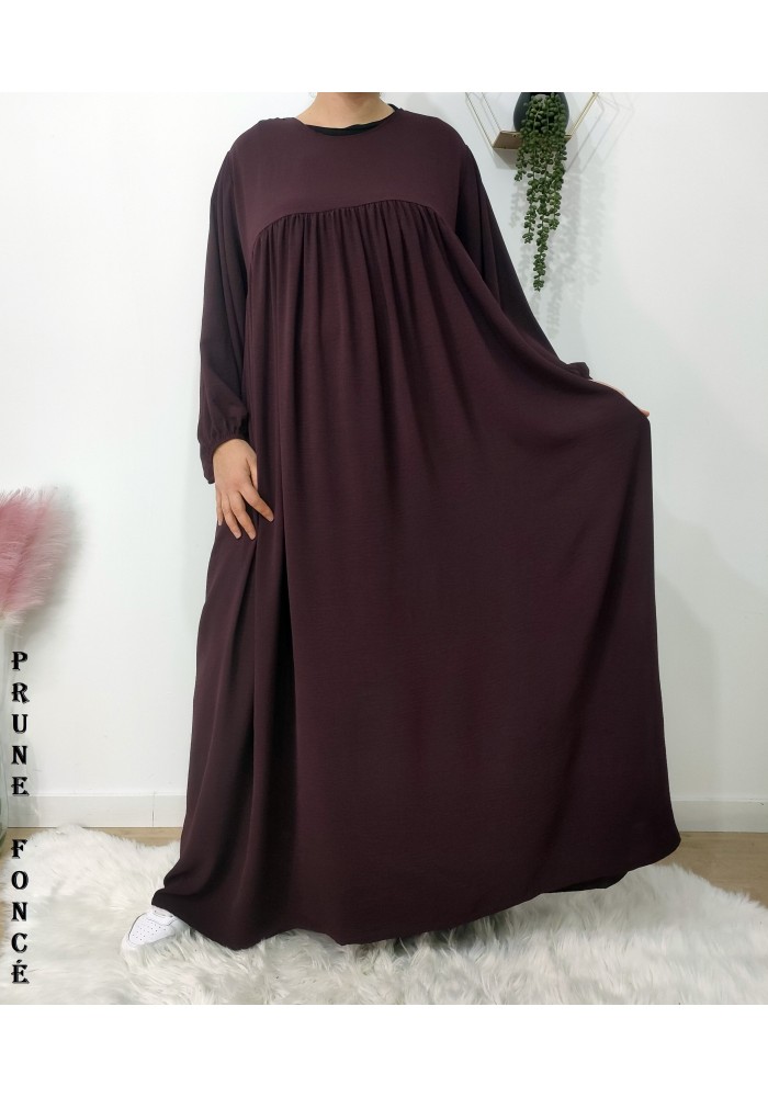 Abaya Évasée Jazz à Manches Bouffantes jusqu'à 1m85
