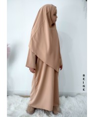 Ensemble abaya et khimar enfant en soie de Médine