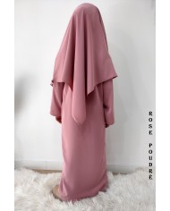 Ensemble abaya et khimar enfant en soie de Médine