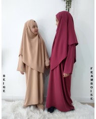 Ensemble abaya et khimar enfant en soie de Médine