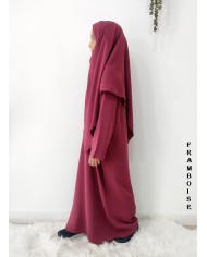 Ensemble abaya et khimar enfant en soie de Médine