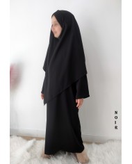 Ensemble abaya et khimar enfant en soie de Médine