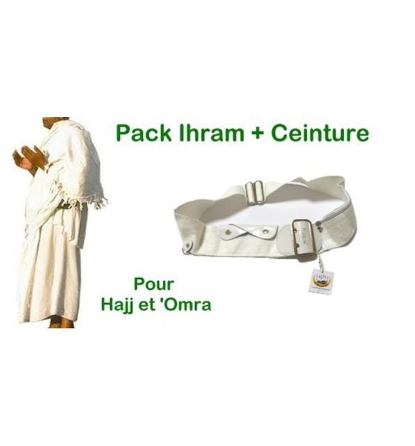 Pack Ihrâm + Ceinture Pour Hajj Et 'Omra AL-HARAMAYN