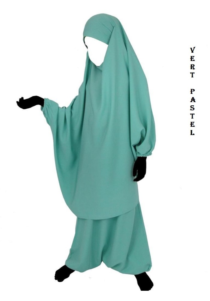 Jilbab 2 Pièces Enfant – Jupe ou Sarouel | Wool Peach