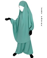 Jilbab 2 Pièces Enfant – Jupe ou Sarouel | Wool Peach