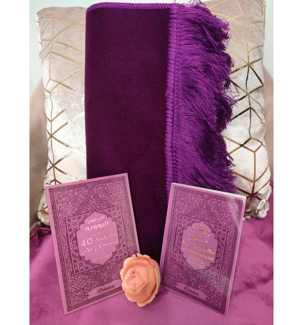 Pack Cadeau Salat Mauve : Tapis luxe adulte, Citadelle, 40 hadits an Nawawi